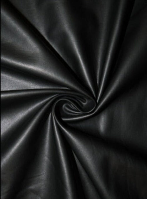 Black Stretch Faux Leather