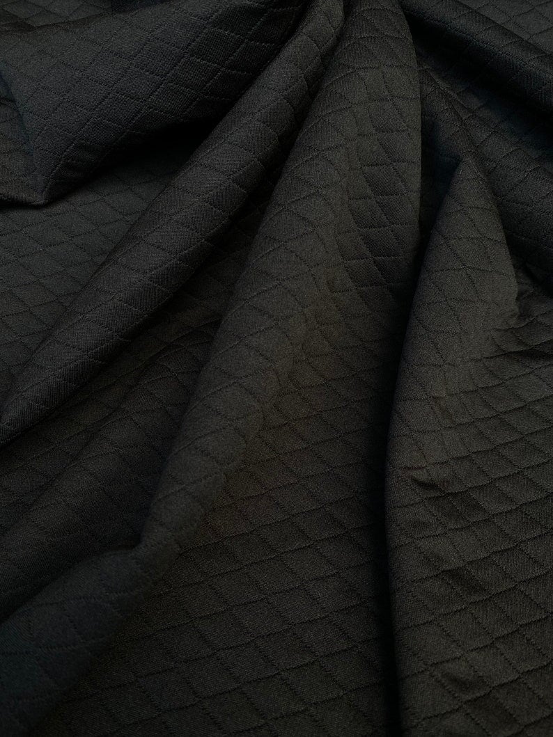 Mini Diamond Black Quilted Knit, Mini Diamond dark grey Quilted Knit, quilted knit for woman, quilted knit for jackets, quilted knit for coats, premium knit, quilted knit on sale, low price knit, buy knit online, cheap quilted knit