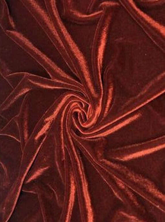 rust stretch velvet, rusty red stretch velvet for gown, rust gold velvet for wedding, red stretch pure velvet, wine red stretch velvet for brides, maroon stretch fancy velvet, rust color velvet for dress, red color stretch expensive velvet, rusty red stretch fancy velvet, 4 way stretch velvet