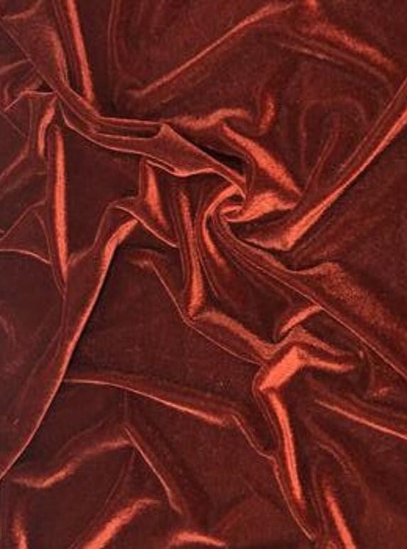 rust stretch velvet, rusty red stretch velvet for gown, rust gold velvet for wedding, red stretch pure velvet, wine red stretch velvet for brides, maroon stretch fancy velvet, rust color velvet for dress, red color stretch expensive velvet, rusty red stretch fancy velvet, 4 way stretch velvet