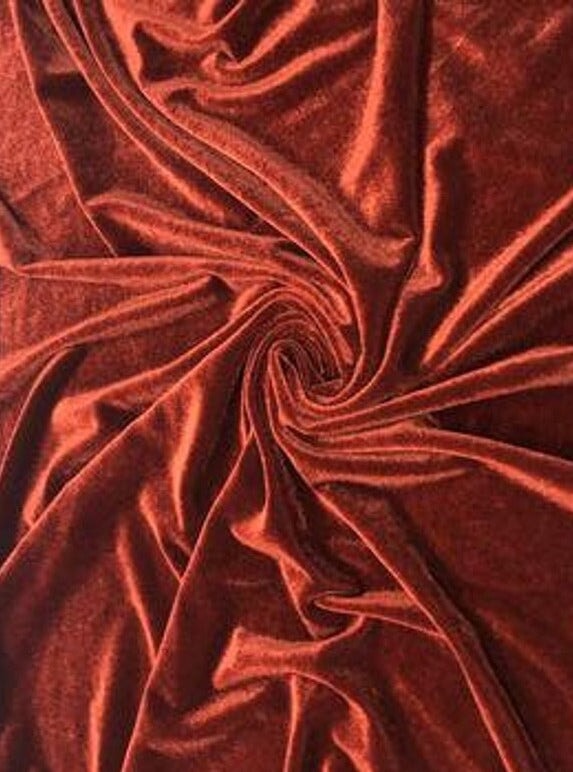 rust stretch velvet, rusty red stretch velvet for gown, rust gold velvet for wedding, red stretch pure velvet, wine red stretch velvet for brides, maroon stretch fancy velvet, rust color velvet for dress, red color stretch expensive velvet, rusty red stretch fancy velvet, 4 way stretch velvet