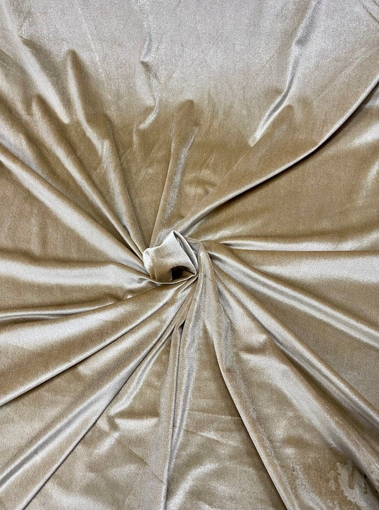 Light gold stretch velvet, light gold stretch velvet for gown, beige velvet for wedding, gold stretch pure velvet, stretch velvet for brides, stretch fancy velvet,  beige color velvet for dress, stretch expensive velvet