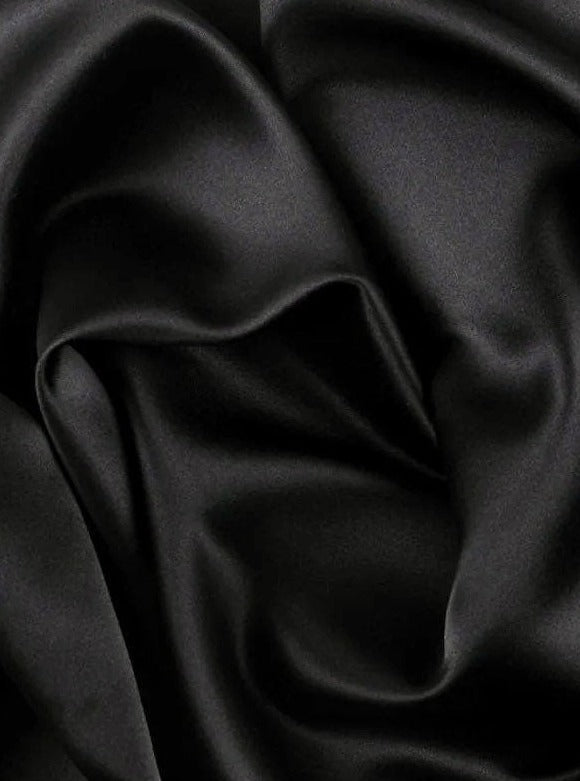 Black Heavy Satin Fabric, Black Bridal Shiny Satin by yard, Black Satin Fabric for Wedding Dress, black satin for gown, black satin for woman, black satin for dresses, satin on sale, discounted satin, cheap satin, buy satin online, premium satin