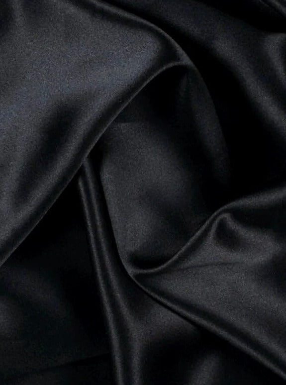 Black Heavy Satin Fabric, Black Bridal Shiny Satin by yard, Black Satin Fabric for Wedding Dress, black satin for gown, black satin for woman, black satin for dresses, satin on sale, discounted satin, cheap satin, buy satin online, premium satin