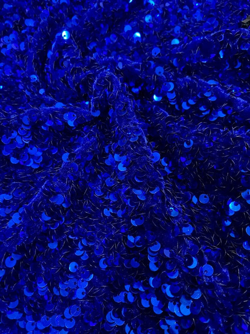 Royal Blue Sequin on  Velvet