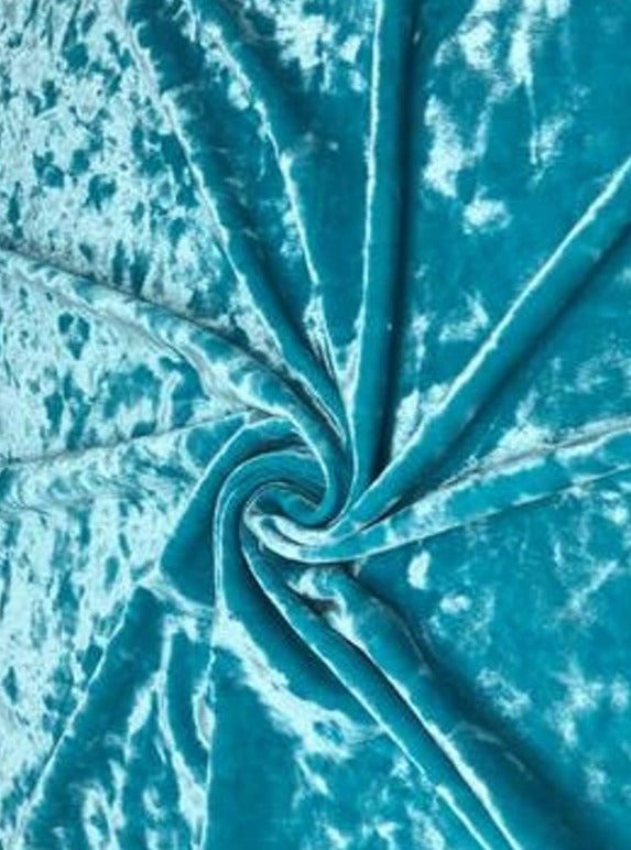 Turquoise Aqua  Crushed Velvet, velvet cloth, blue velvet, crushed velvet, velvet for gown, aqua crushed velvet, velvet fabric, solid velvet, light blue crushed fabric, crushed velvet fabric for gown, 4 way crushed velvet