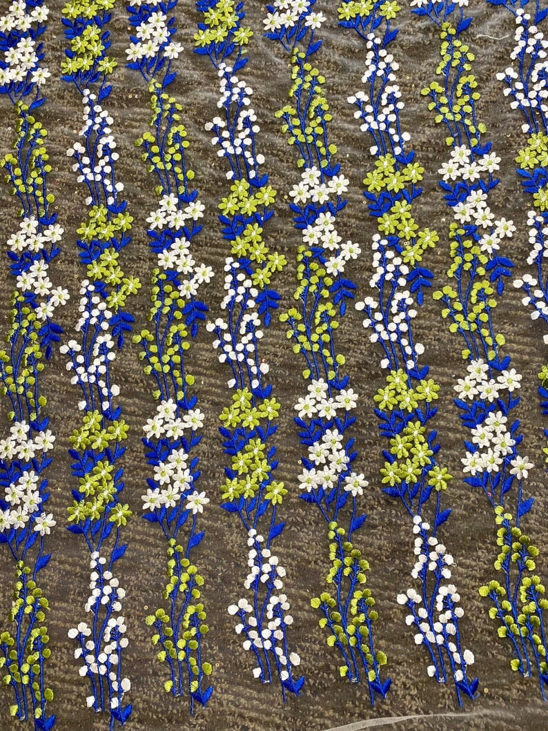 Stunning Embroidered Floral Lace, multicolor Embroidered Lace for gown, Bridal Lace Fabric, Scalloped lace, Floral Lace double edged, lace fabric on discount, lace fabric on sale, premium lace fabric, buy lace fabric online, glitter lace fabric
