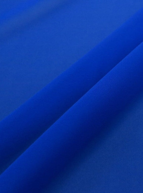 swatch of royal blue chiffon fabric 